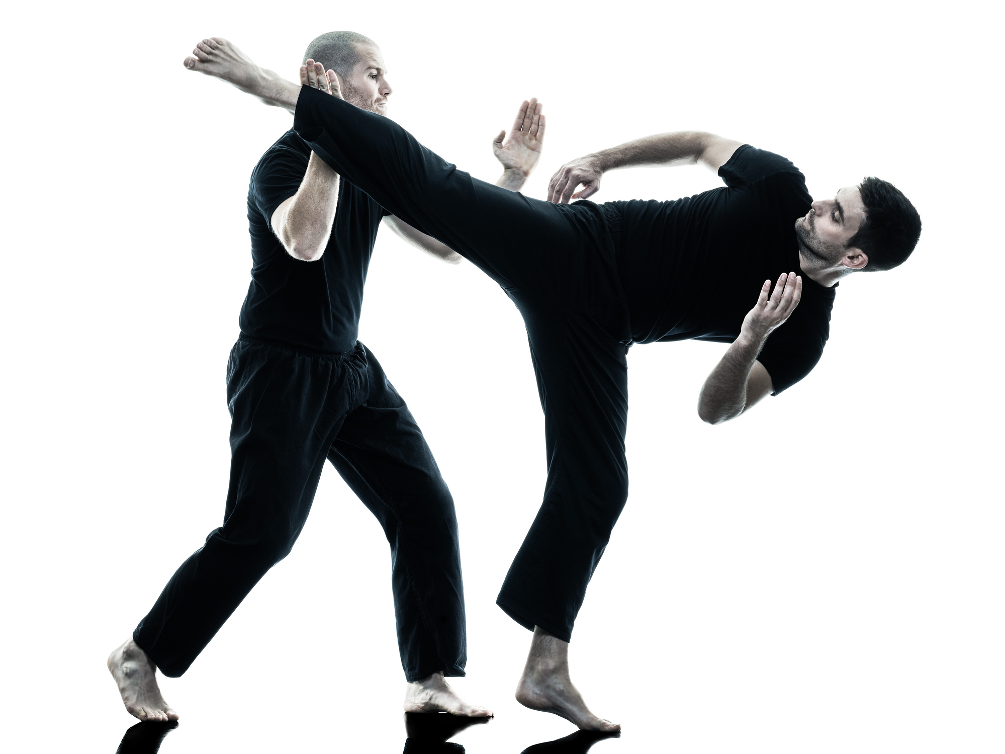 Deux hommes pratiquant le krav maga